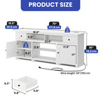 Moasis 70 Farmhouse TV Stand, Entertainment Center with Power Outlet for TVs Up to 80 Inch - 70L x 15.5W x 30H
