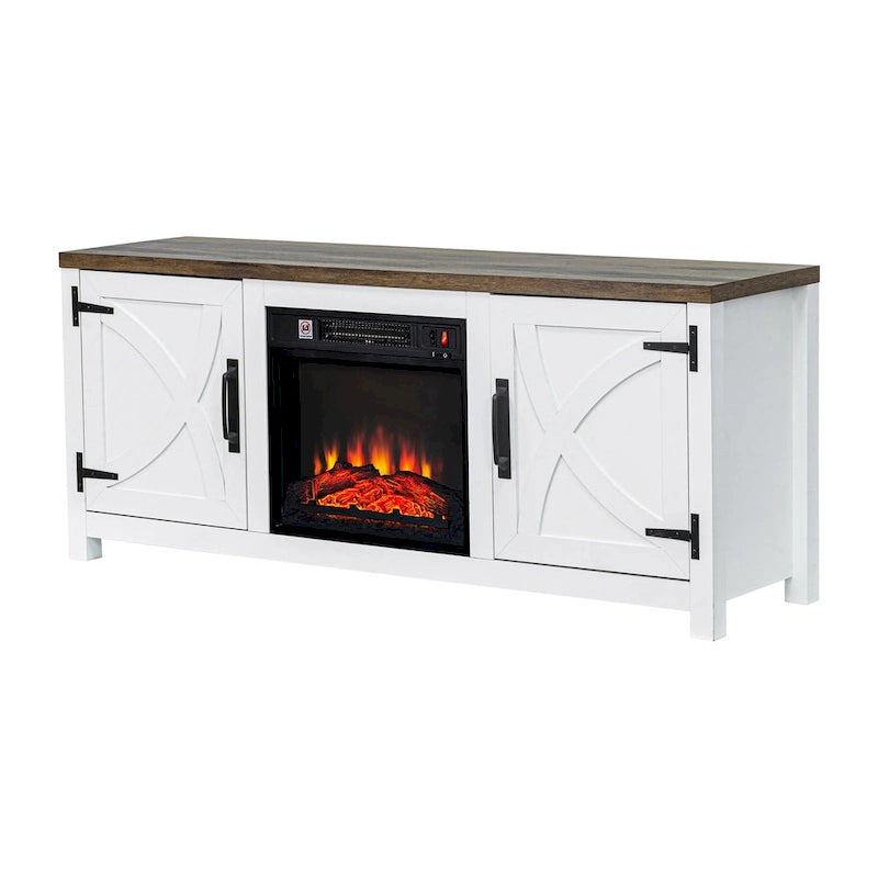 58 Farmhouse Electric Fireplace TV Stands Console Table for TV's up to 65