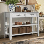 42 Console Sofa Table with Drawers and Tiers Shelves