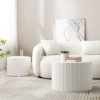 Modern Farmhouse Round Accent Nesting Side Coffee Table Set (Set of 2)