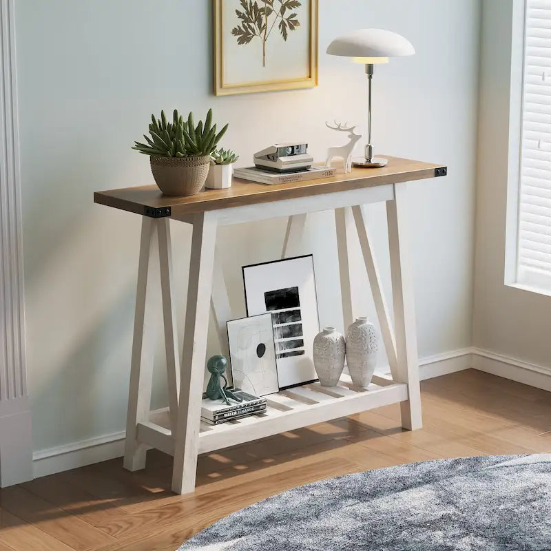 VredHom Console Table Sofa Table Entryway Table with Storage Shelf