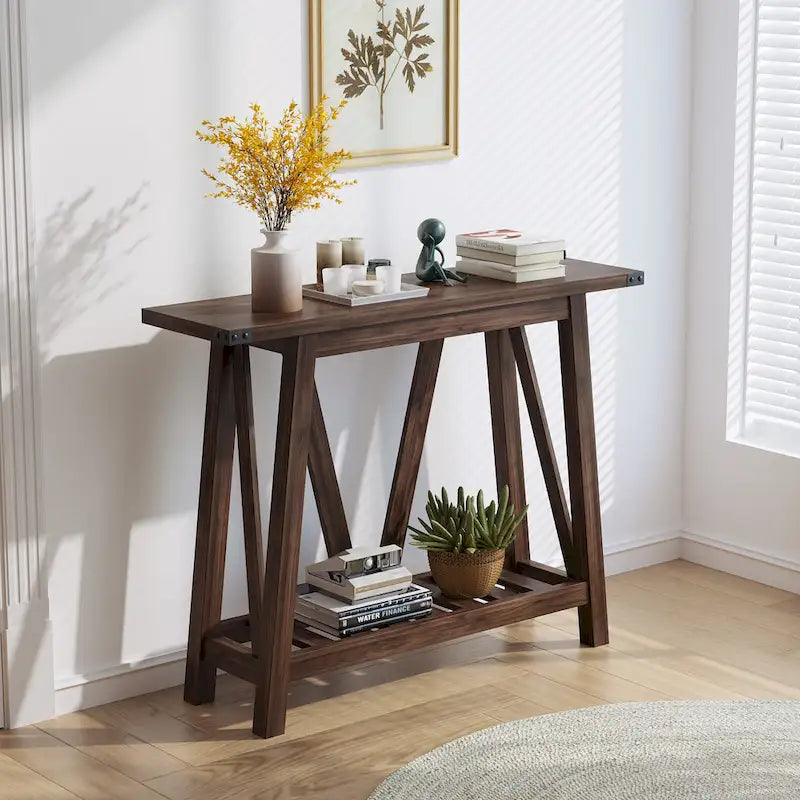 VredHom Console Table Sofa Table Entryway Table with Storage Shelf