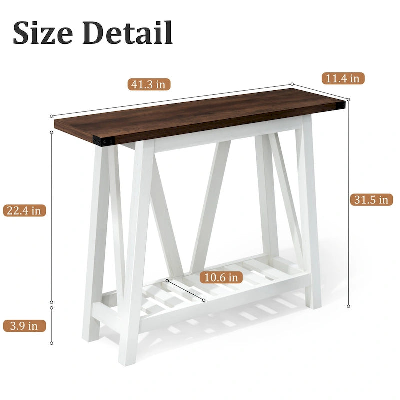 VredHom Console Table Sofa Table Entryway Table with Storage Shelf