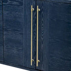 Wood Sideboard with Adjustable Shelves and Gold Handles