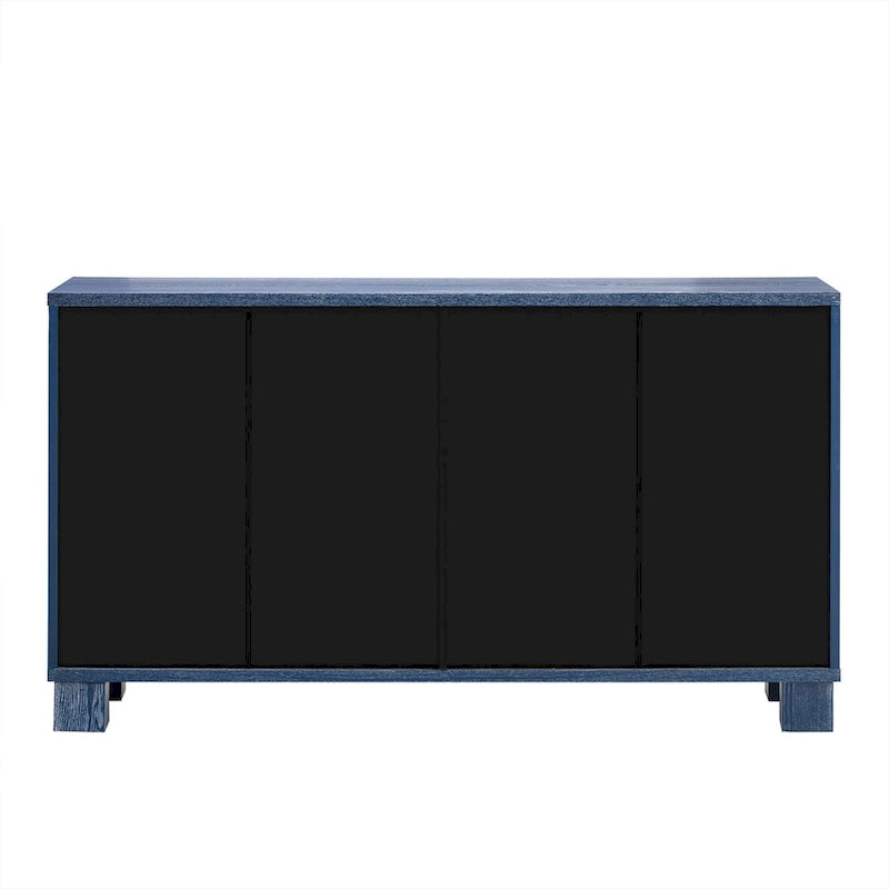 Wood Sideboard with Adjustable Shelves and Gold Handles