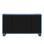 Wood Sideboard with Adjustable Shelves and Gold Handles