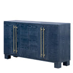 Wood Sideboard with Adjustable Shelves and Gold Handles