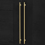 Wood Sideboard with Adjustable Shelves and Gold Handles