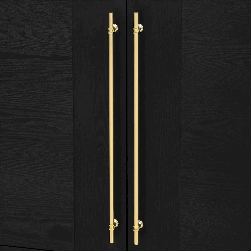 Wood Sideboard with Adjustable Shelves and Gold Handles