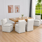Linen 25 Upholstered Swiveling Rolling Dining Chairs with Casters