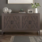 4 Door Wooden Twill Sideboard American Country Vintage Cabinet