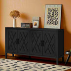 4 Door Wooden Twill Sideboard American Country Vintage Cabinet