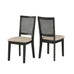 Eleanor Beige Linen Rattan Dining Chairs (Set of 2) by iNSPIRE Q Classic