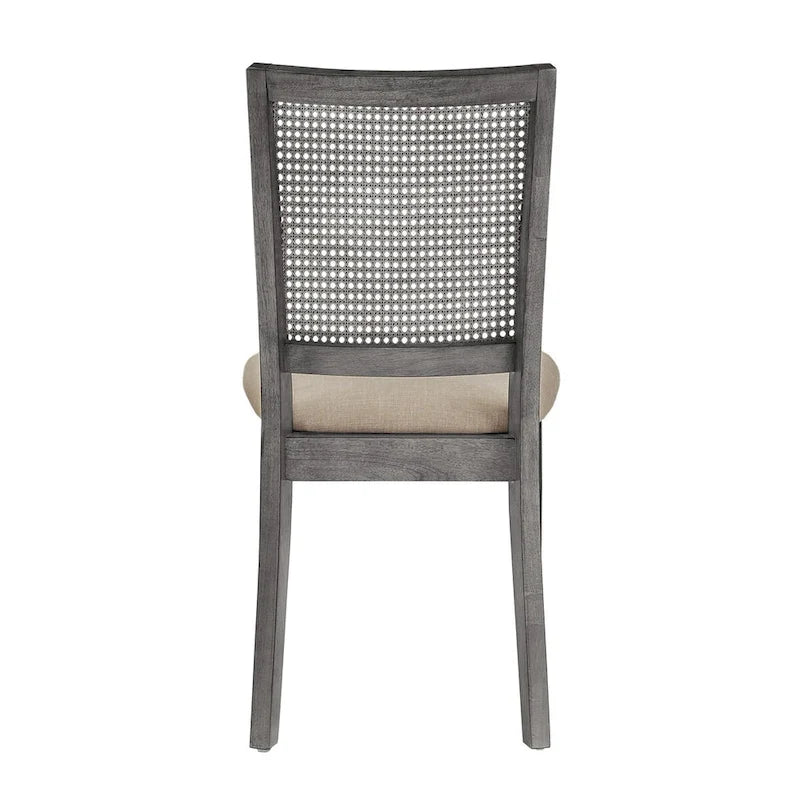 Eleanor Beige Linen Rattan Dining Chairs (Set of 2) by iNSPIRE Q Classic