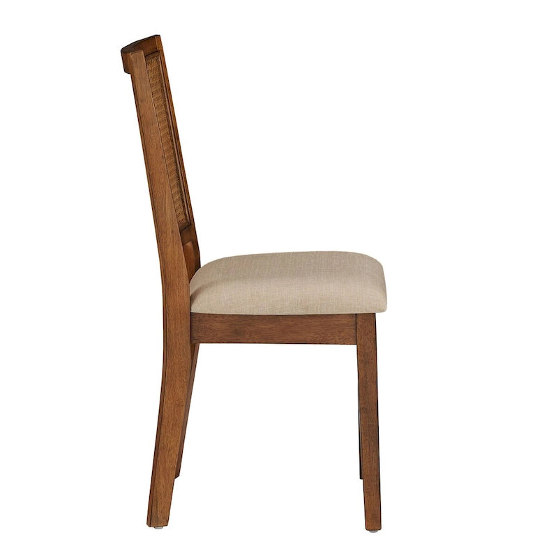 Eleanor Beige Linen Rattan Dining Chairs (Set of 2) by iNSPIRE Q Classic