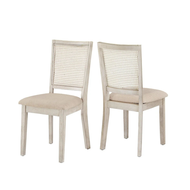 Eleanor Beige Linen Rattan Dining Chairs (Set of 2) by iNSPIRE Q Classic