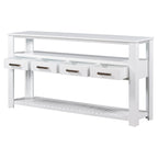 Modern Console Table with 4 Drawers and 2 Shelves