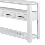 Modern Console Table with 4 Drawers and 2 Shelves