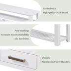 Modern Console Table with 4 Drawers and 2 Shelves