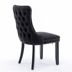 Velvet Upholstered Wingback Dining Chairs Set of 2
