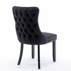 Velvet Upholstered Wingback Dining Chairs Set of 2