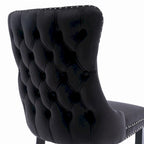 Velvet Upholstered Wingback Dining Chairs Set of 2