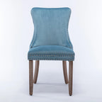 Velvet Upholstered Wingback Dining Chairs Set of 2