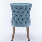 Velvet Upholstered Wingback Dining Chairs Set of 2
