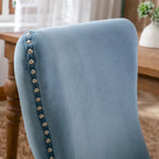 Velvet Upholstered Wingback Dining Chairs Set of 2