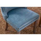 Velvet Upholstered Wingback Dining Chairs Set of 2
