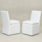 KINWELL 21 Performance Fabric Upholstered Dining Side Chair with Casters (Set of 2)