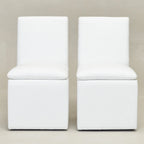 KINWELL 21 Performance Fabric Upholstered Dining Side Chair with Casters (Set of 2)