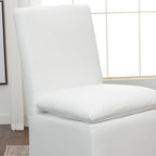KINWELL 21 Performance Fabric Upholstered Dining Side Chair with Casters (Set of 2)