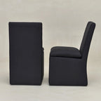 KINWELL 21 Performance Fabric Upholstered Dining Side Chair with Casters (Set of 2)
