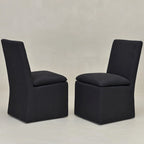 KINWELL 21 Performance Fabric Upholstered Dining Side Chair with Casters (Set of 2)