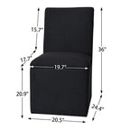 KINWELL 21 Performance Fabric Upholstered Dining Side Chair with Casters (Set of 2)