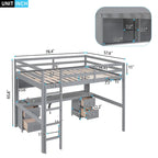 Nestfair Full Size Loft Bed with Desk and Cabinets