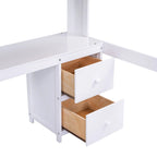 Nestfair Full Size Loft Bed with Desk and Cabinets