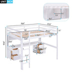 Nestfair Full Size Loft Bed with Desk and Cabinets