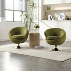 HOMEFUN Velvet 360 Degree Swivel Cuddle Barrel Accent Chairsset of 2