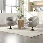 HOMEFUN Velvet 360 Degree Swivel Cuddle Barrel Accent Chairsset of 2