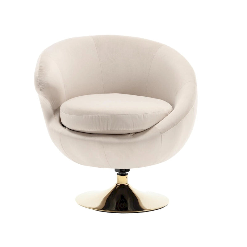 HOMEFUN Velvet 360 Degree Swivel Cuddle Barrel Accent Chairsset of 2