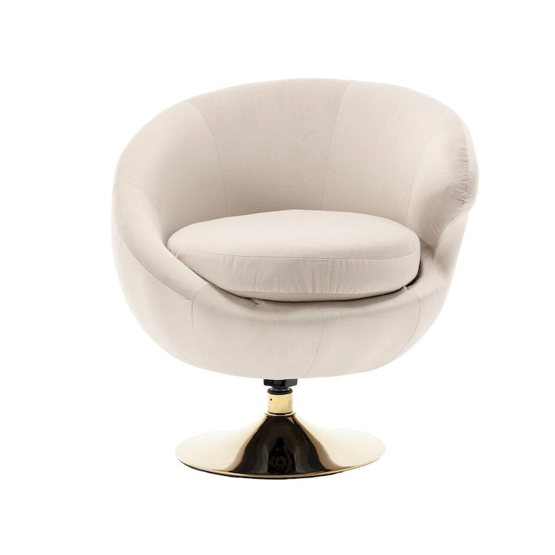 HOMEFUN Velvet 360 Degree Swivel Cuddle Barrel Accent Chairsset of 2