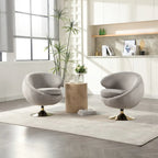 HOMEFUN Velvet 360 Degree Swivel Cuddle Barrel Accent Chairsset of 2