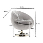 HOMEFUN Velvet 360 Degree Swivel Cuddle Barrel Accent Chairsset of 2