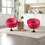 HOMEFUN Velvet 360 Degree Swivel Cuddle Barrel Accent Chairsset of 2