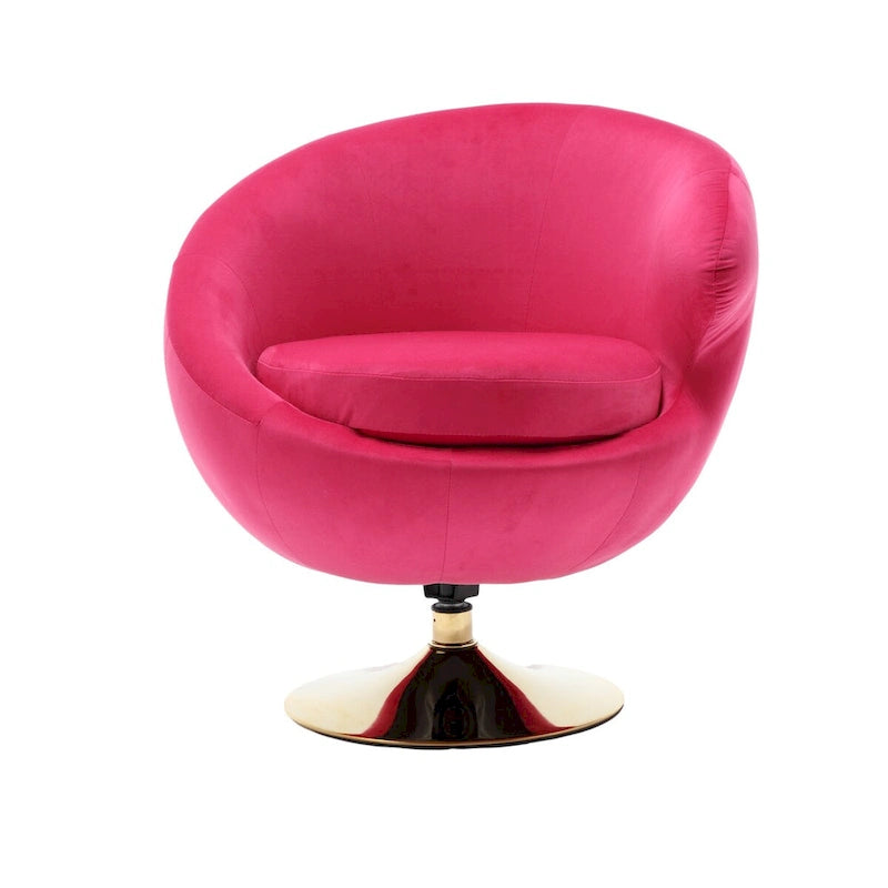 HOMEFUN Velvet 360 Degree Swivel Cuddle Barrel Accent Chairsset of 2