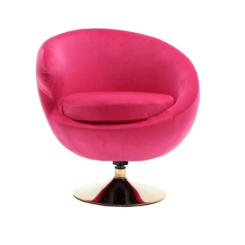 HOMEFUN Velvet 360 Degree Swivel Cuddle Barrel Accent Chairsset of 2
