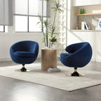 HOMEFUN Velvet 360 Degree Swivel Cuddle Barrel Accent Chairsset of 2