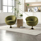 HOMEFUN Velvet 360 Degree Swivel Cuddle Barrel Accent Chairsset of 2